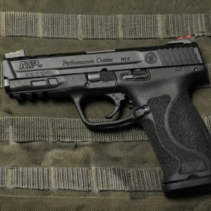 Smith & Wesson M&P 2.0 9mm pistol side profile resting on a neutral background